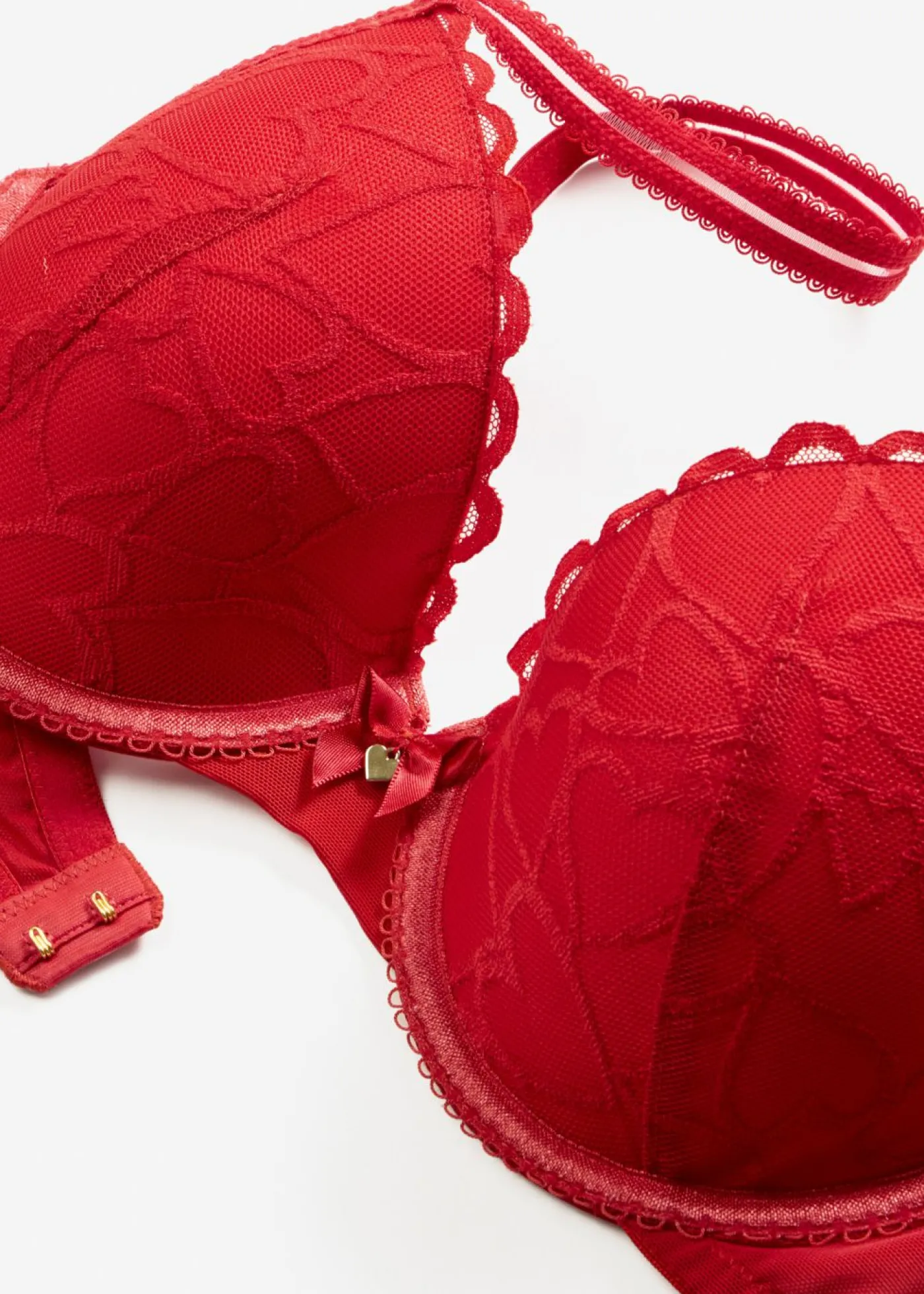 bonprix bonprix Sujetador con encaje de corazones Rojo salsa Best