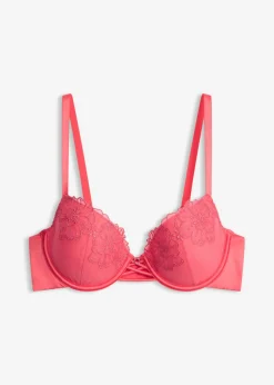 bonprix bonprix Sujetador con encaje de flores rosa coral Discount