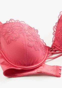 bonprix bonprix Sujetador con encaje de flores rosa coral Discount