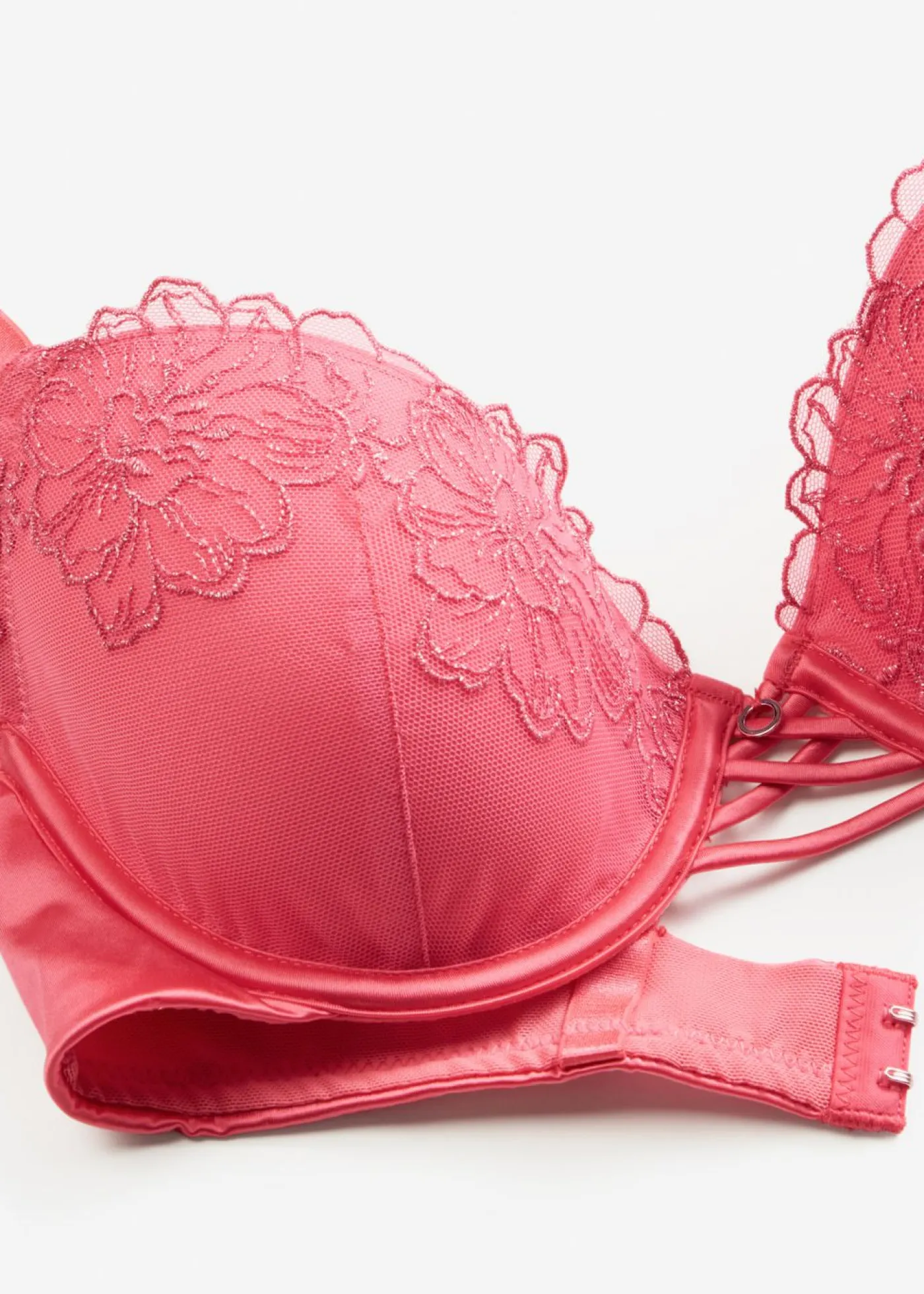 bonprix bonprix Sujetador con encaje de flores rosa coral Discount
