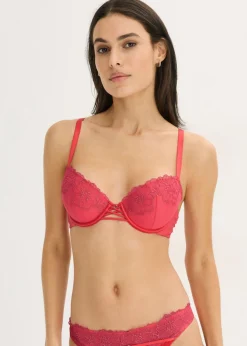 bonprix bonprix Sujetador con encaje de flores rosa coral Discount