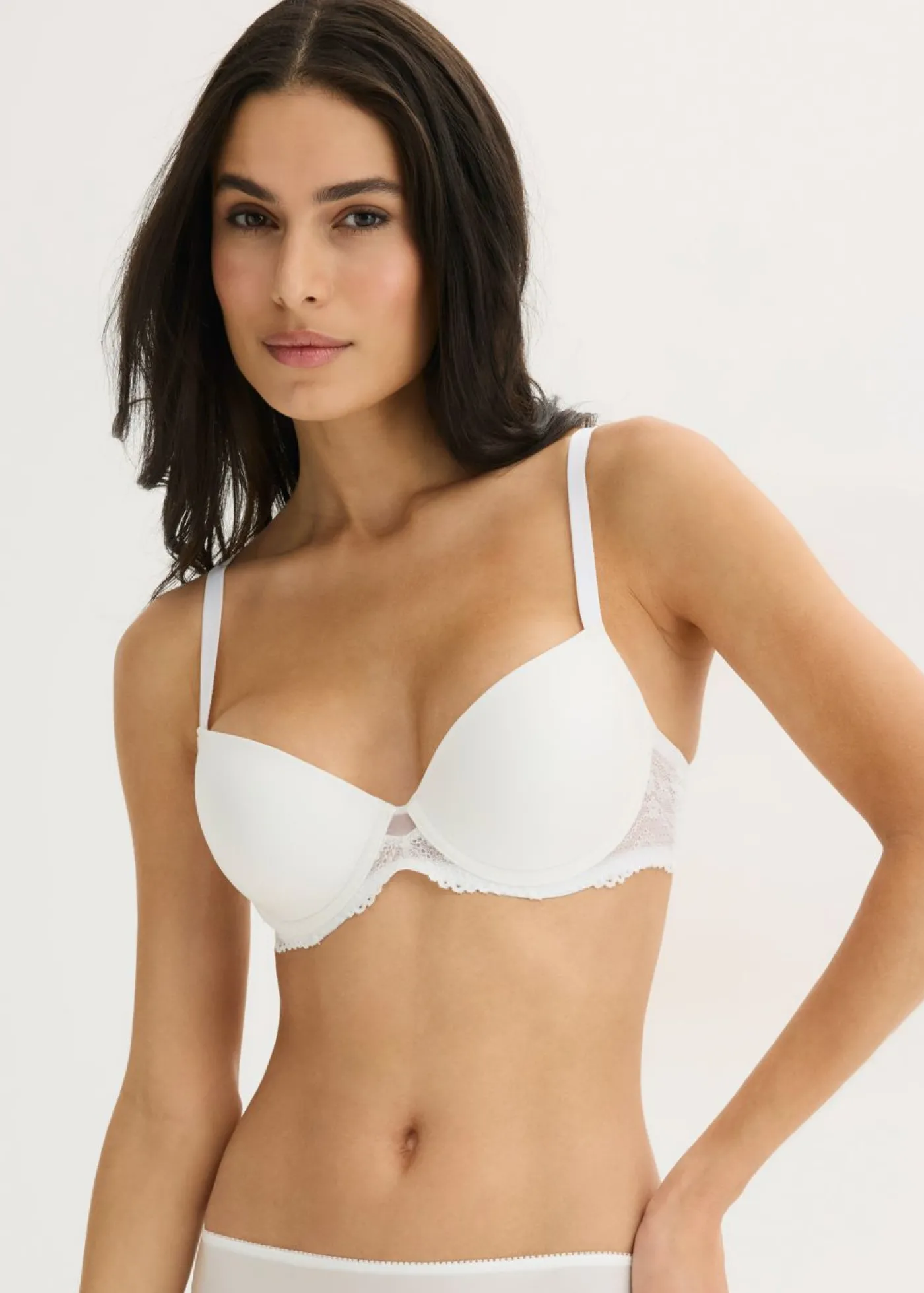 bonprix bonprix Sujetador con encaje delicado Blanco lana Sale