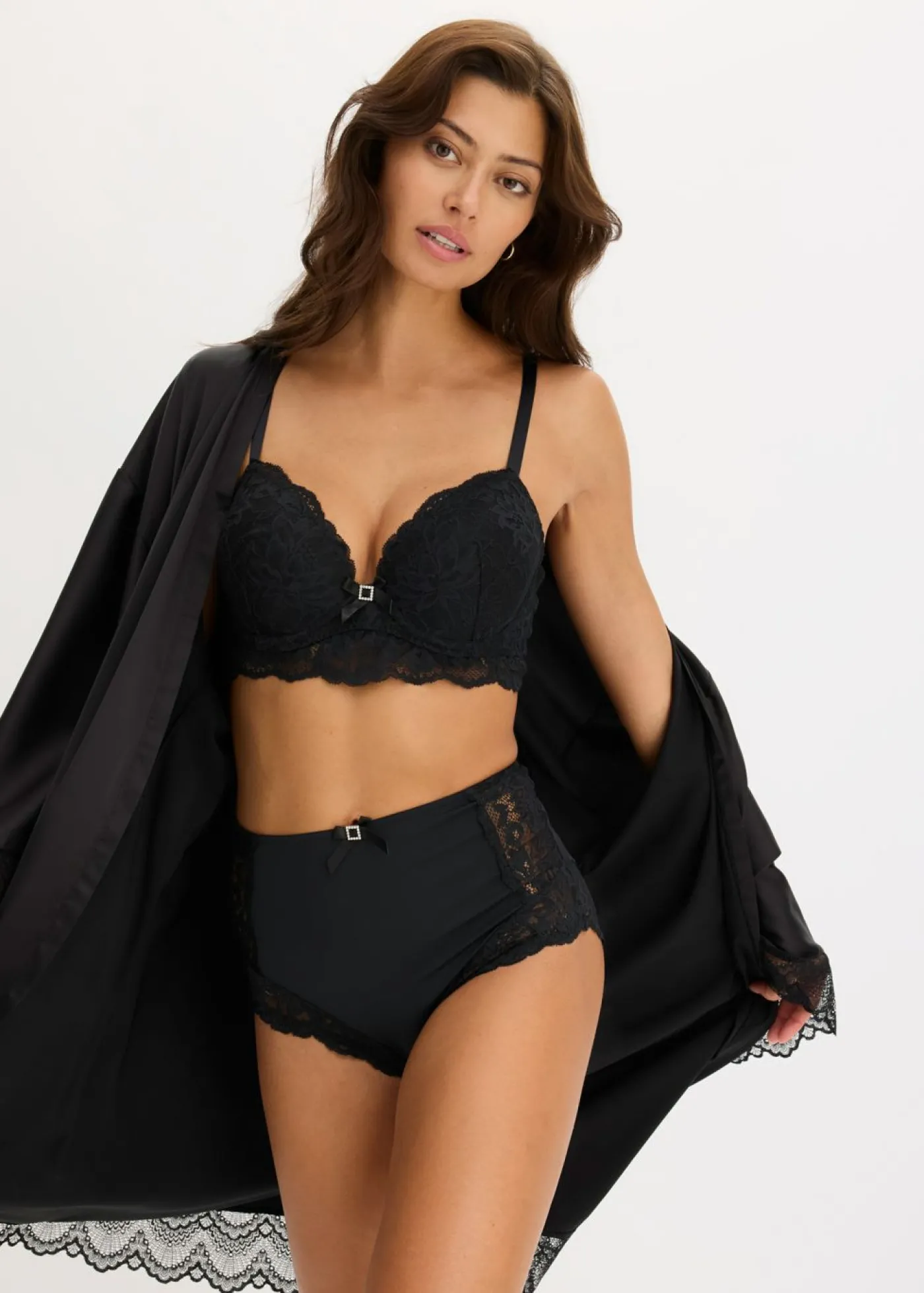 bonprix bonprix Sujetador con encaje delicado Negro Hot