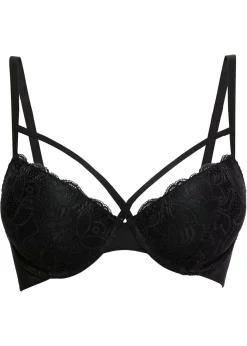 bonprix bonprix Sujetador con encaje delicado Negro Discount
