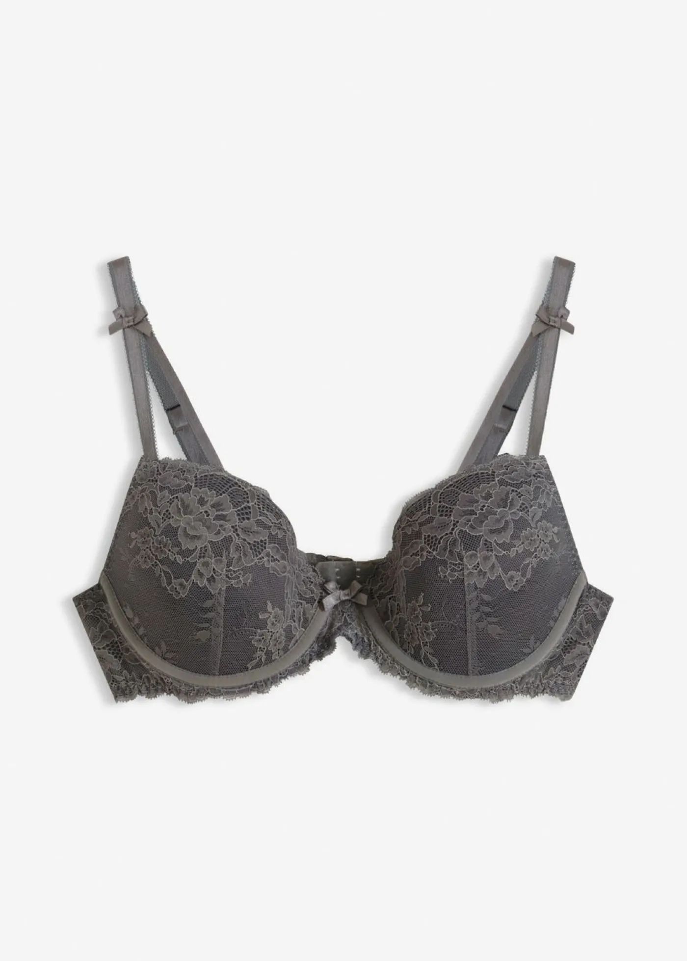 bonprix bonprix Sujetador con encaje fino Gris granito Hot