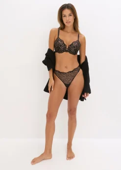 bonprix bonprix Sujetador con hilo brillante Negro-cobre metalizado Online