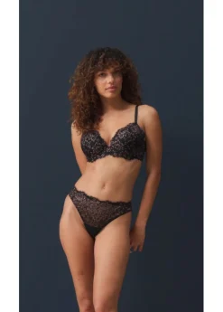 bonprix bonprix Sujetador con hilo brillante Negro-cobre metalizado Online