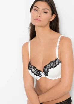 bonprix bonprix Sujetador con poliamida reciclada (3 unidades) blanco-negro + negro-malva + negro-turquesa cobalto mate Sale