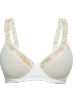 bonprix bonprix Sujetador con tirantes acolchados Blanco lana/capuchino