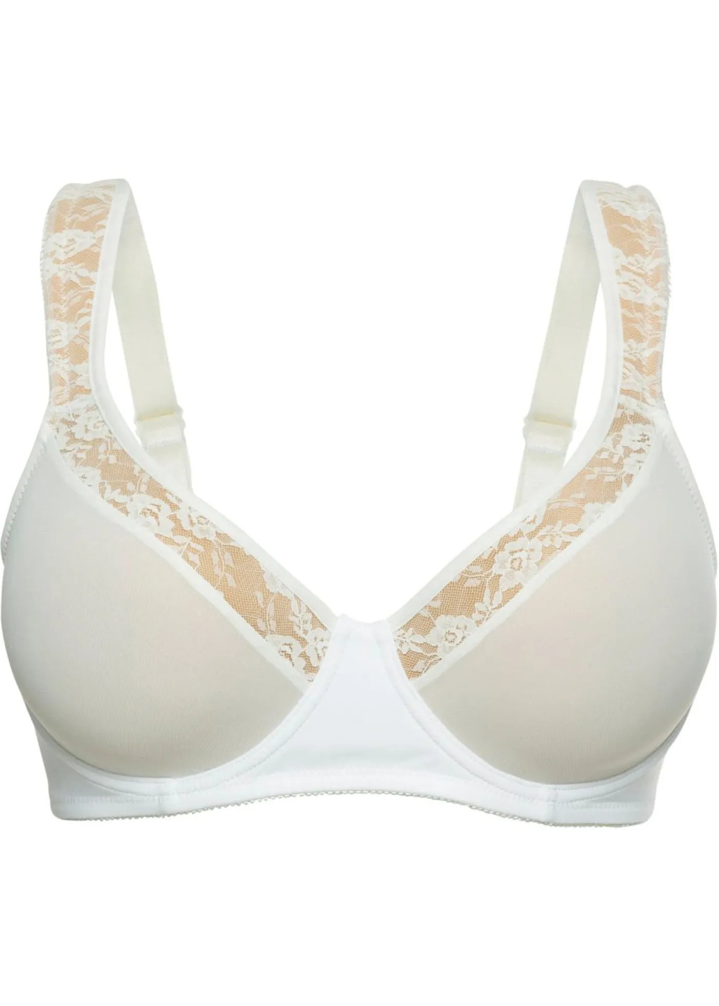 bonprix bonprix Sujetador con tirantes acolchados Blanco lana/capuchino