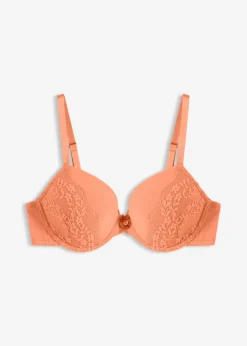bonprix bonprix Sujetador de algodón orgánico y encaje con aros papaya suave Hot