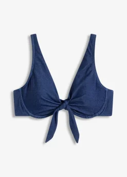 bonprix bonprix Sujetador de bikini con aros y aspecto vaquero Azul marino New