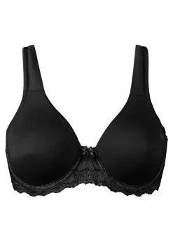 bonprix bonprix Sujetador de camiseta con tirantes acolchados Negro Hot