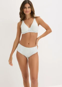 bonprix bonprix Sujetador de camiseta con tirantes acolchados Azul-crema