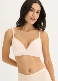 bonprix bonprix Sujetador de cierre frontal, sin aros, con algodón orgánico (2 unidades) rosa seda-gris claro jaspeado-blanco Clearance