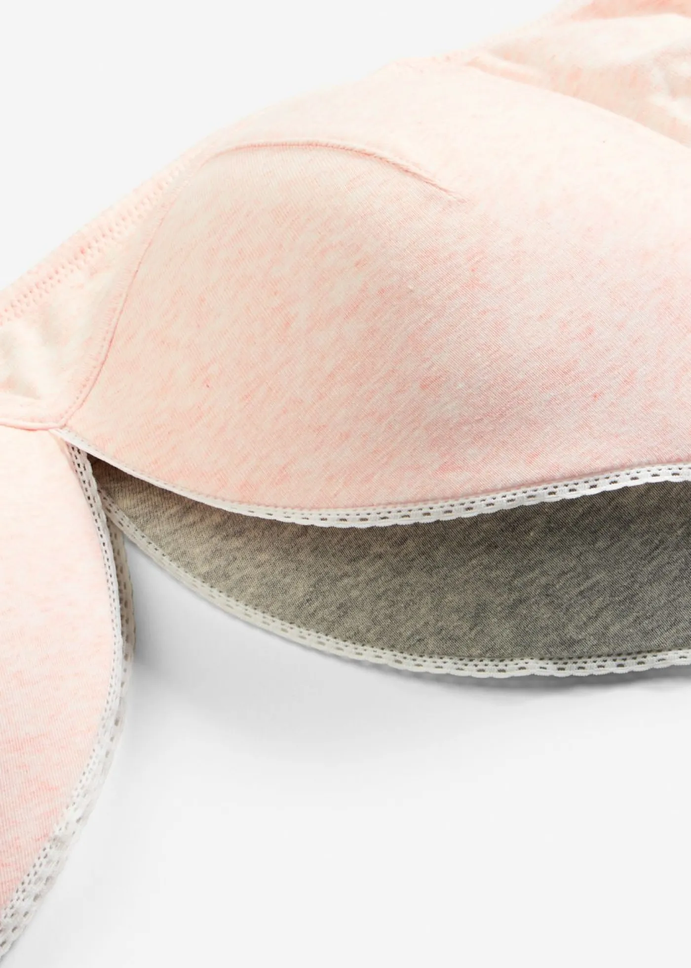 bonprix bonprix Sujetador de cierre frontal, sin aros, con algodón orgánico (2 unidades) rosa seda-gris claro jaspeado-blanco Hot