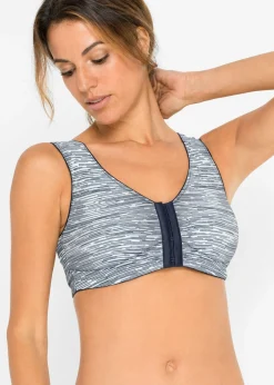 bonprix bonprix Sujetador de cierre frontal, sin aros, con algodón orgánico (2 unidades) Azul marino estampado-azul marino Outlet