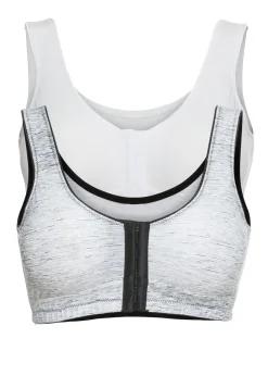 bonprix bonprix Sujetador de cierre frontal, sin aros, con algodón orgánico (2 unidades) Blanco estampado-blanco New