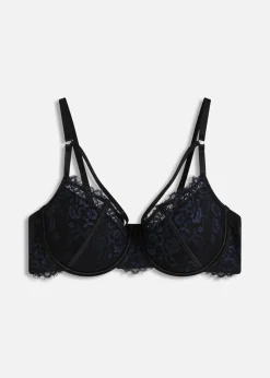 bonprix bonprix Sujetador de delicado encaje fino Negro-azul marino Hot