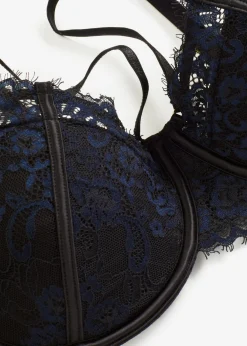 bonprix bonprix Sujetador de delicado encaje fino Negro-azul marino Hot