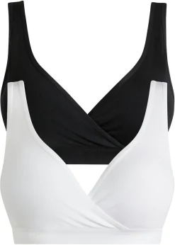 bonprix bonprix Sujetador de lactancia Negro-blanco Sale