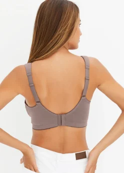 bonprix bonprix Sujetador de lactancia sin aros con algodón orgánico (2 unidades) Negro + marrón mate Clearance