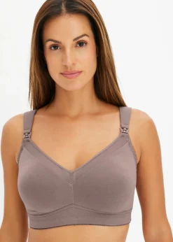 bonprix bonprix Sujetador de lactancia sin aros con algodón orgánico (2 unidades) Negro + marrón mate Discount