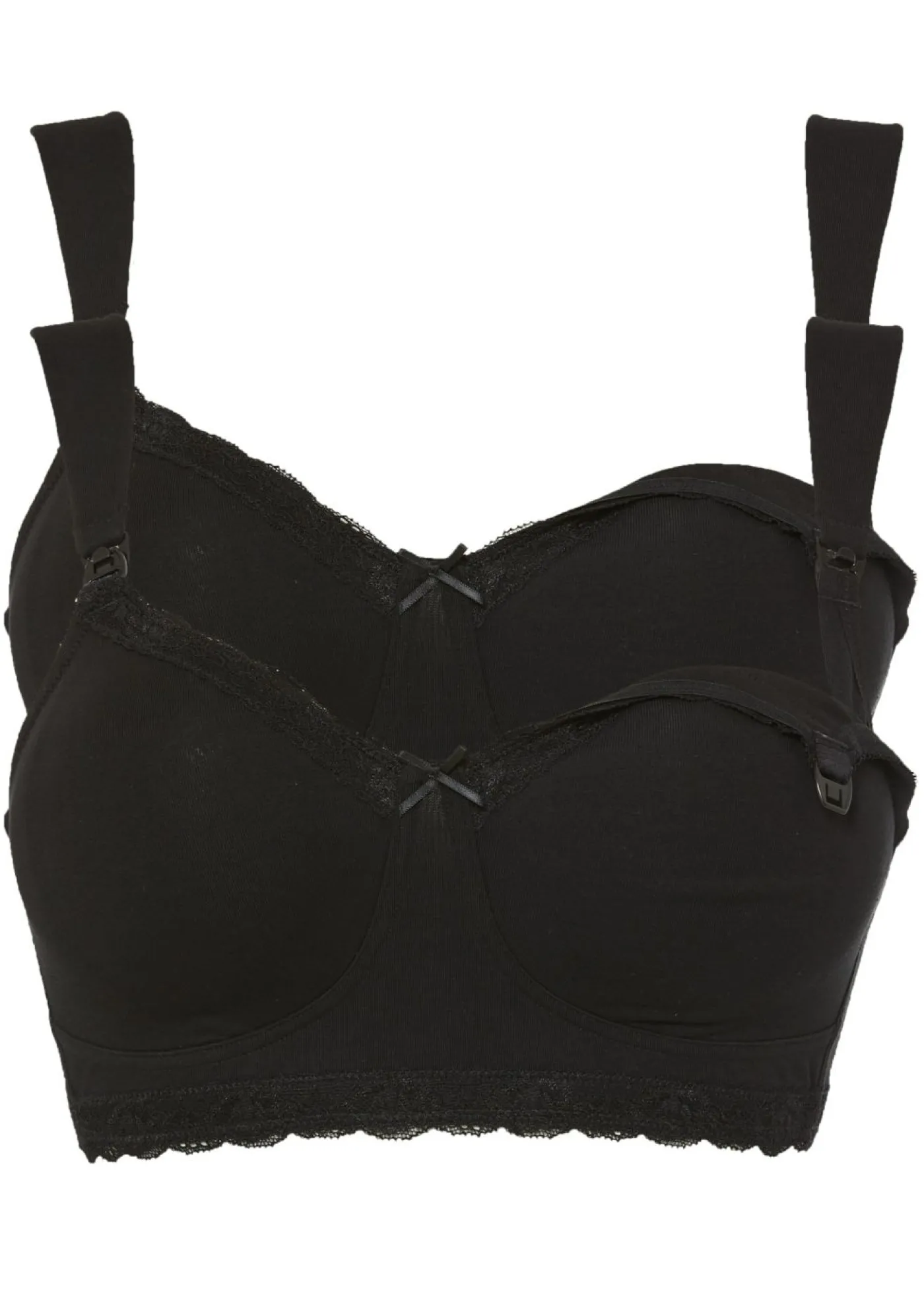 bonprix bonprix Sujetador de lactancia sin aros con algodón orgánico (2 unidades) 2 unidades de color negro Hot