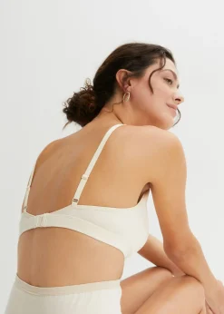 bonprix bonprix Sujetador de lactancia sin aros con algodón orgánico (2 unidades) Negro-gris guijarro Discount