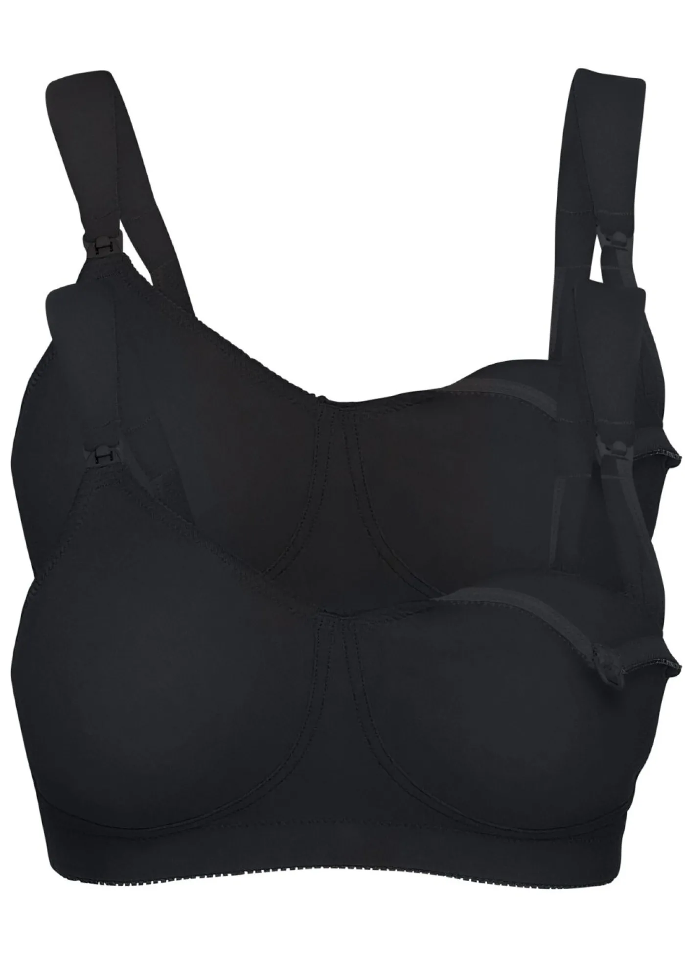 bonprix bonprix Sujetador de lactancia sin aros con algodón orgánico (2 unidades) Negro-negro