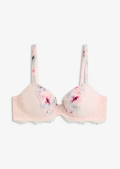 bonprix bonprix Sujetador de material brillante rosa claro-mentol claro-beige-verde guijarro-verde-rosa mate-fucsia-lila azulado-baya con flores Online