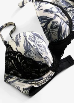bonprix bonprix Sujetador de satén bordado Gris acero Discount