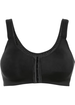 bonprix bonprix Sujetador deportivo con cierre frontal y gran sujeción Negro Sale