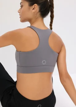 bonprix bonprix Sujetador deportivo con espalda nadadora y sujeción ligera granito Best