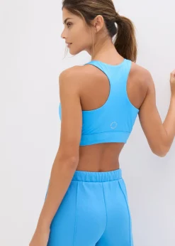 bonprix bonprix Sujetador deportivo con espalda nadadora y sujeción ligera azul brillante