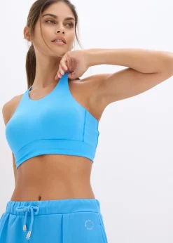 bonprix bonprix Sujetador deportivo con espalda nadadora y sujeción ligera azul brillante