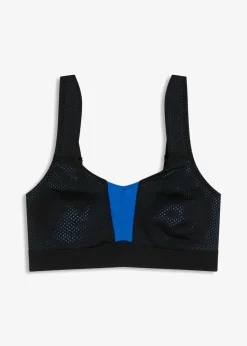 bonprix bonprix Sujetador deportivo con gran sujeción negro-azul horizonte Hot