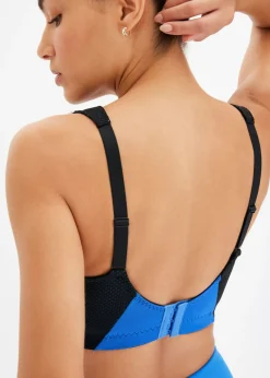 bonprix bonprix Sujetador deportivo con gran sujeción negro-azul horizonte Hot