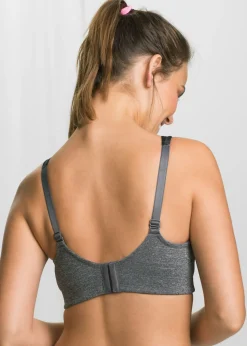 bonprix bonprix Sujetador deportivo con soporte medio Gris-negro jaspeado Discount
