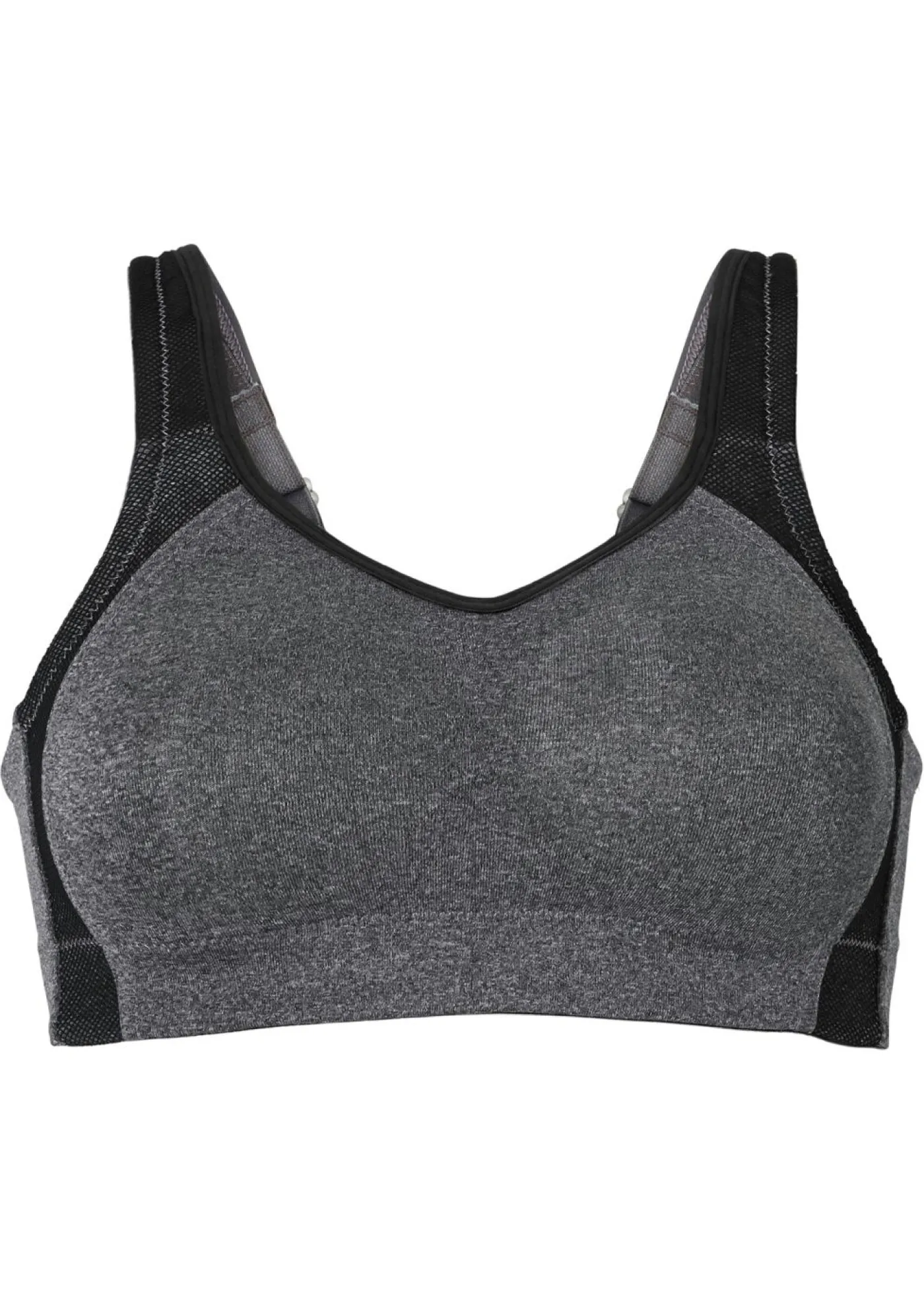 bonprix bonprix Sujetador deportivo con soporte medio Gris-negro jaspeado New