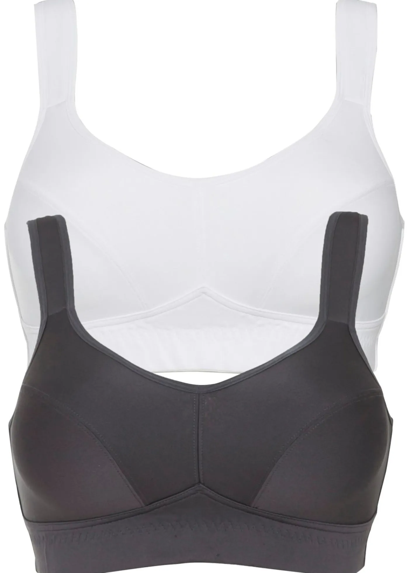 bonprix bonprix Sujetador deportivo de sujeción media (2 unidades) antracita-blanco Outlet