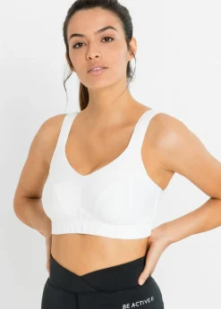 bonprix bonprix Sujetador deportivo de sujeción media (2 unidades) antracita-blanco Outlet