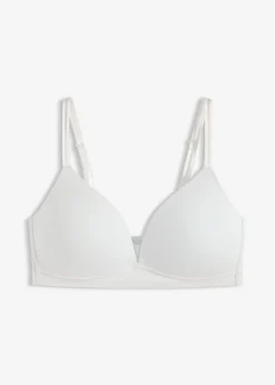 bonprix bonprix Sujetador Feel Comfort sin aros con inserto de malla Azul-crema Sale