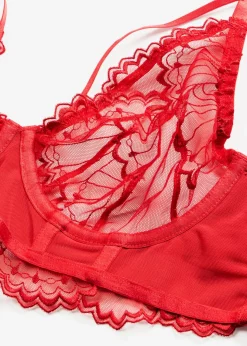 bonprix bonprix Sujetador largo de bordado Rojo salsa New