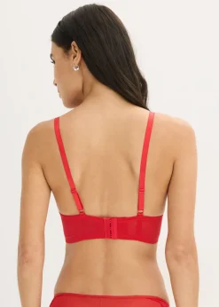 bonprix bonprix Sujetador largo de bordado Rojo salsa Sale