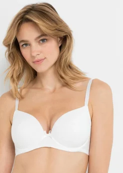 bonprix bonprix Sujetador push-up con aros y algodón orgánico (2 unidades) Negro-blanco New