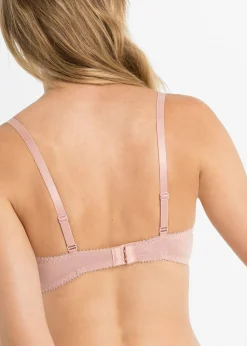 bonprix bonprix Sujetador push-up con encaje fino (3 unidades) crema suave - taupe - rosa viejo Hot