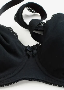 bonprix bonprix Sujetador reductor básico de algodón orgánico con aros (2 unidades) Negro Best