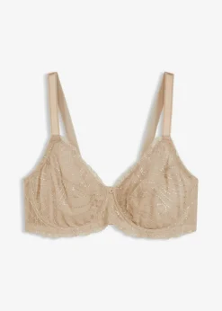 bonprix bonprix Sujetador reductor con bordado brillante Beige pardo Best