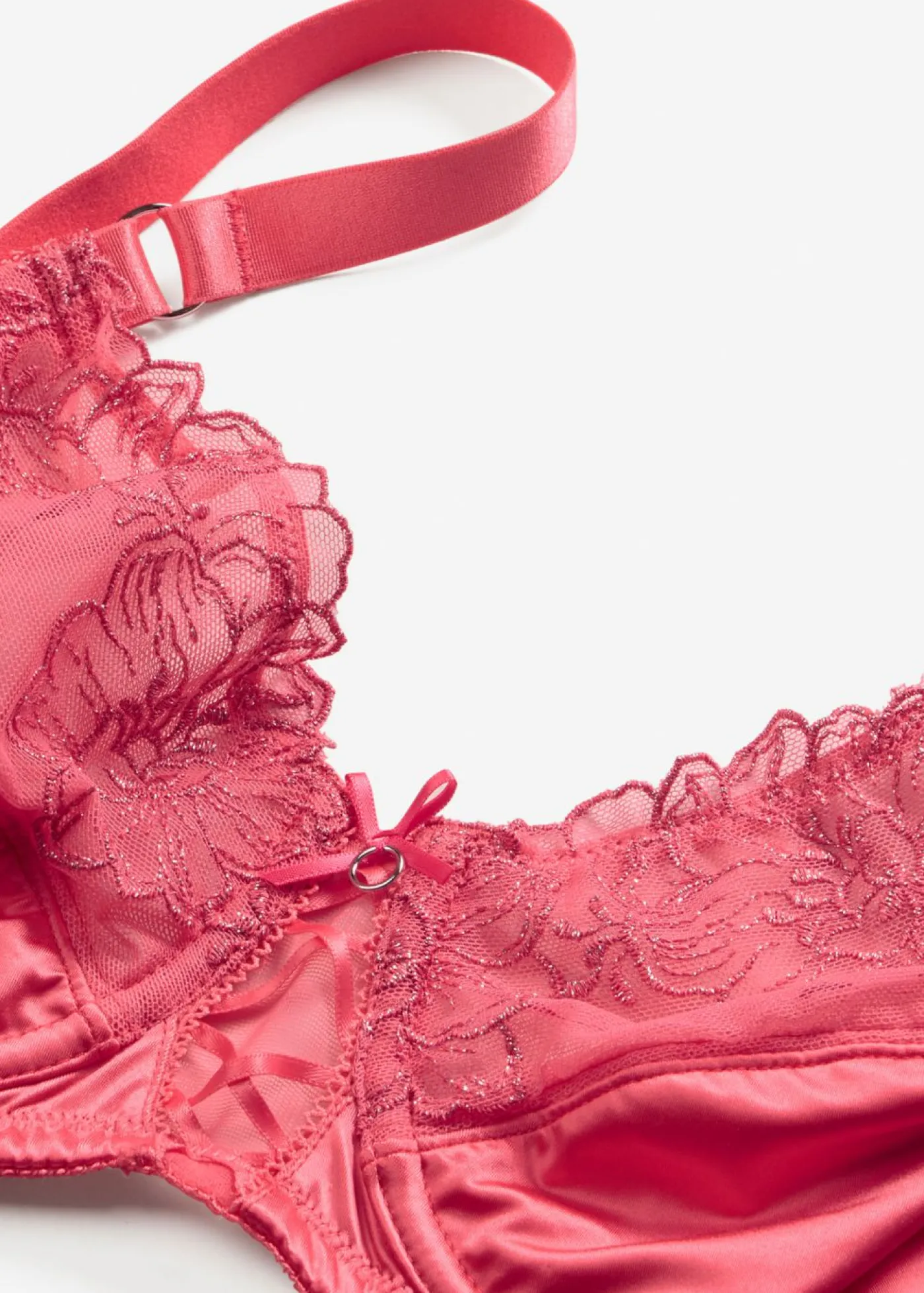 bonprix bonprix Sujetador reductor con bordado brillante de flores rosa coral Clearance